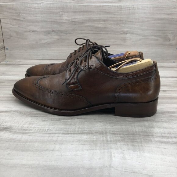 Johnston & Murphy Oxfords Mens 9.5M Brown Leather Lace Up Wingtip Derby Shoes main image 5